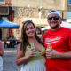 couple taking a picture in downtown pekin